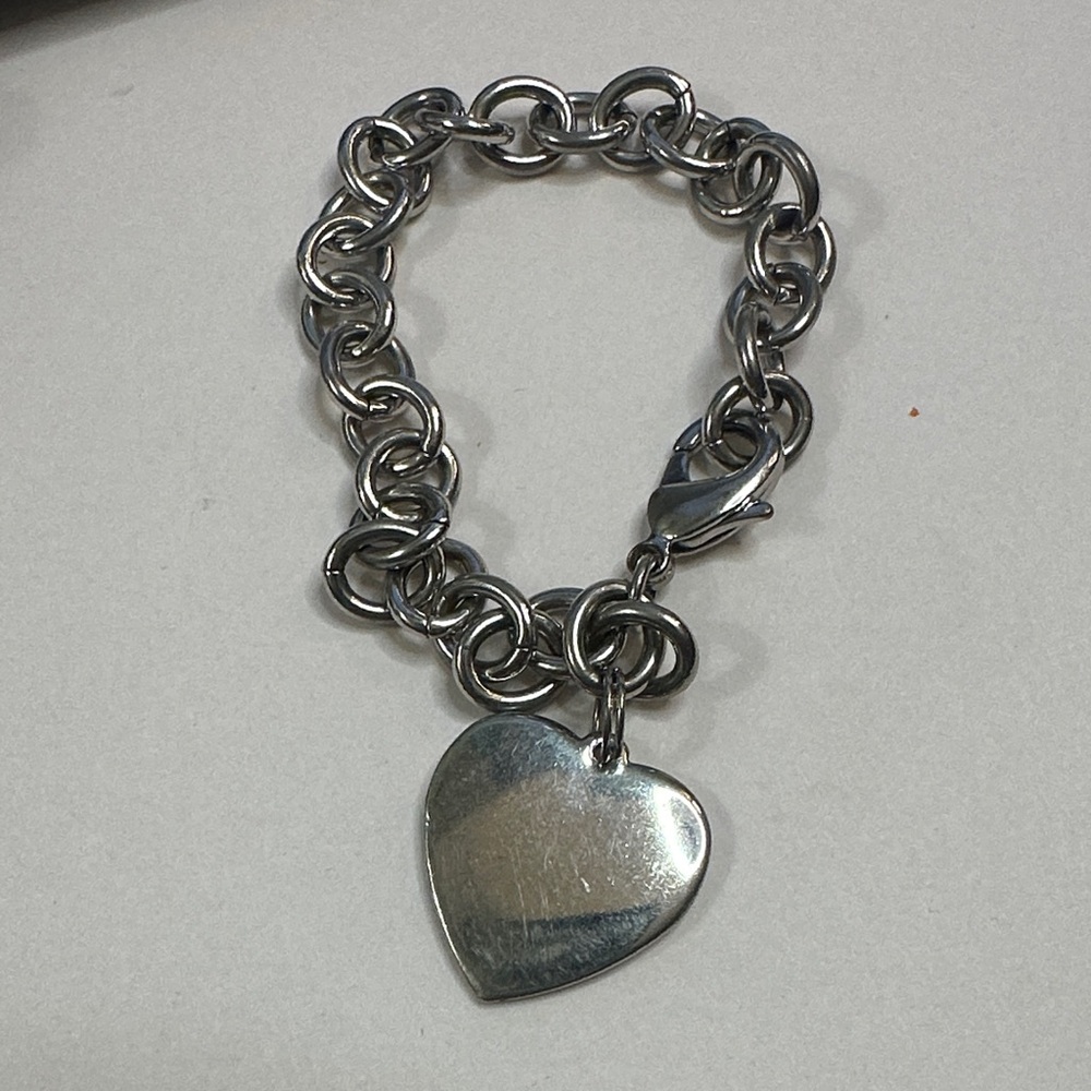 Classic Silver Heart Charm Bracelet for Women